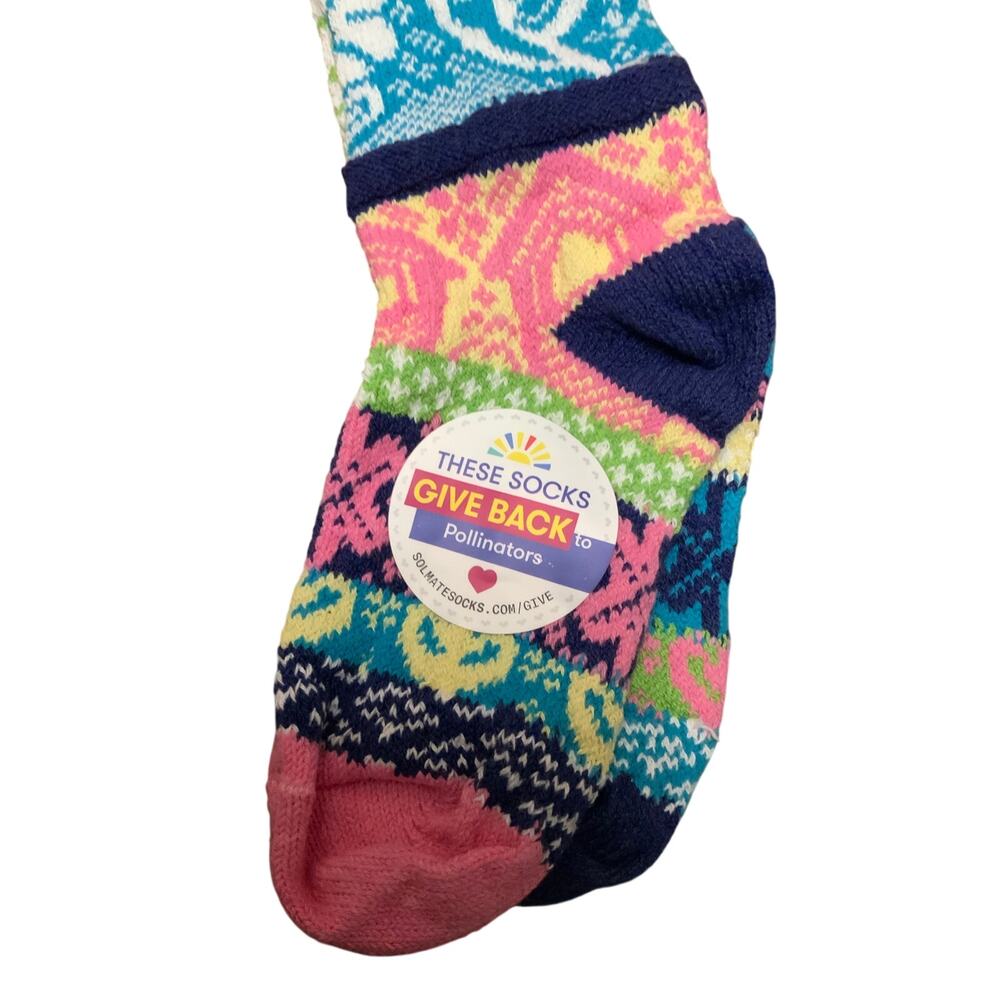 Solmate Socks Small Crew Multicolor Mismatched Eco Knit USA Made NWT - Picture 3 of 4